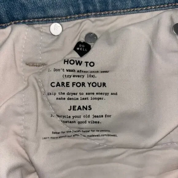 Madewell Perfect Vintage Jean in Ellicott Wash Sz 25 |High Rise Raw Hem Straight - Picture 8 of 15